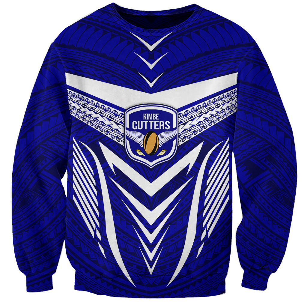 Kimbe Cutters Rugby Sweatshirt Papua New Guinea Polynesian Tattoo Blue Version LT03 Unisex Blue - Polynesian Pride