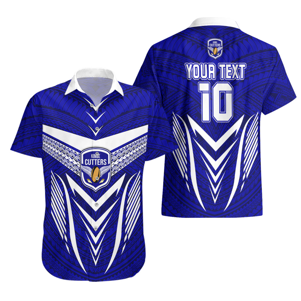 Custom Kimbe Cutters Rugby Hawaiian Shirt Papua New Guinea Polynesian Tattoo Blue Version LT03 - Polynesian Pride