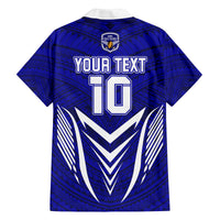 Custom Kimbe Cutters Rugby Kid Hawaiian Shirt Papua New Guinea Polynesian Tattoo Blue Version LT03 - Polynesian Pride