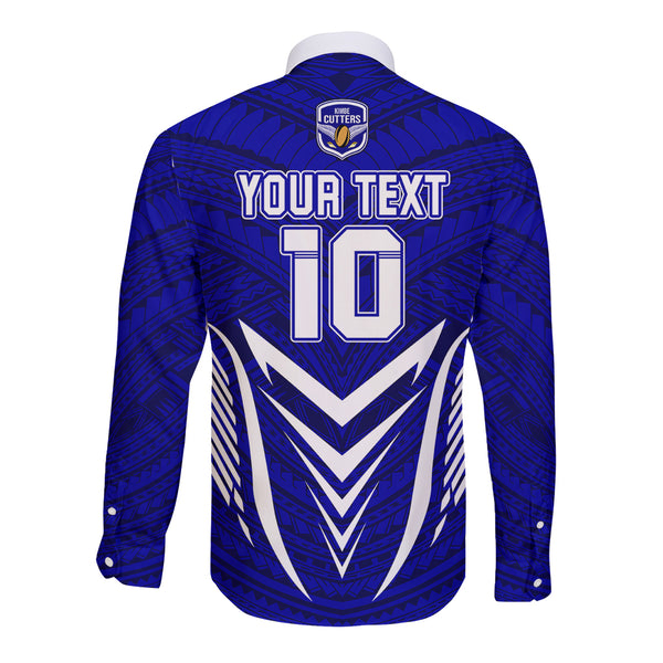 Kimbe Cutters Rugby Sweatshirt Papua New Guinea Polynesian Tattoo Blue Version LT03 main image 0
