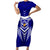 Custom Kimbe Cutters Rugby Short Sleeve Bodycon Dress Papua New Guinea Polynesian Tattoo Blue Version LT03 Long Dress Blue - Polynesian Pride