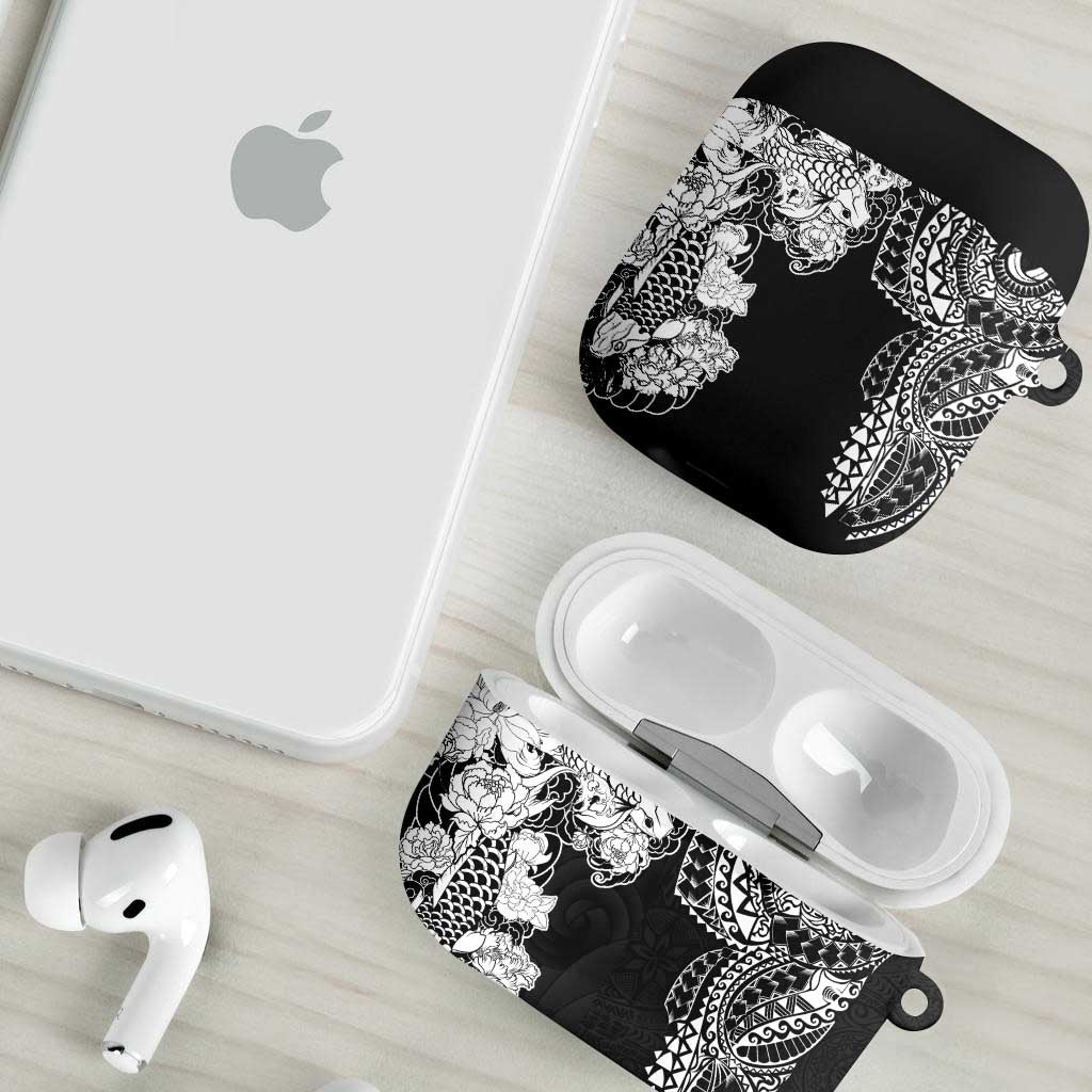 Japanese Irezumi and Hawaiian Polynesian Art Tattoo AirPods Case Black Color - Polynesian Pride