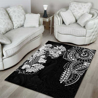Japanese Irezumi and Hawaiian Polynesian Art Tattoo Area Rug Black Color - Polynesian Pride