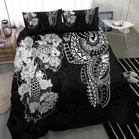 Japanese Irezumi and Hawaiian Polynesian Art Tattoo Bedding Set Black Color - Polynesian Pride