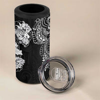 Japanese Irezumi and Hawaiian Polynesian Art Tattoo 4 in 1 Can Cooler Tumbler Black Color - Polynesian Pride