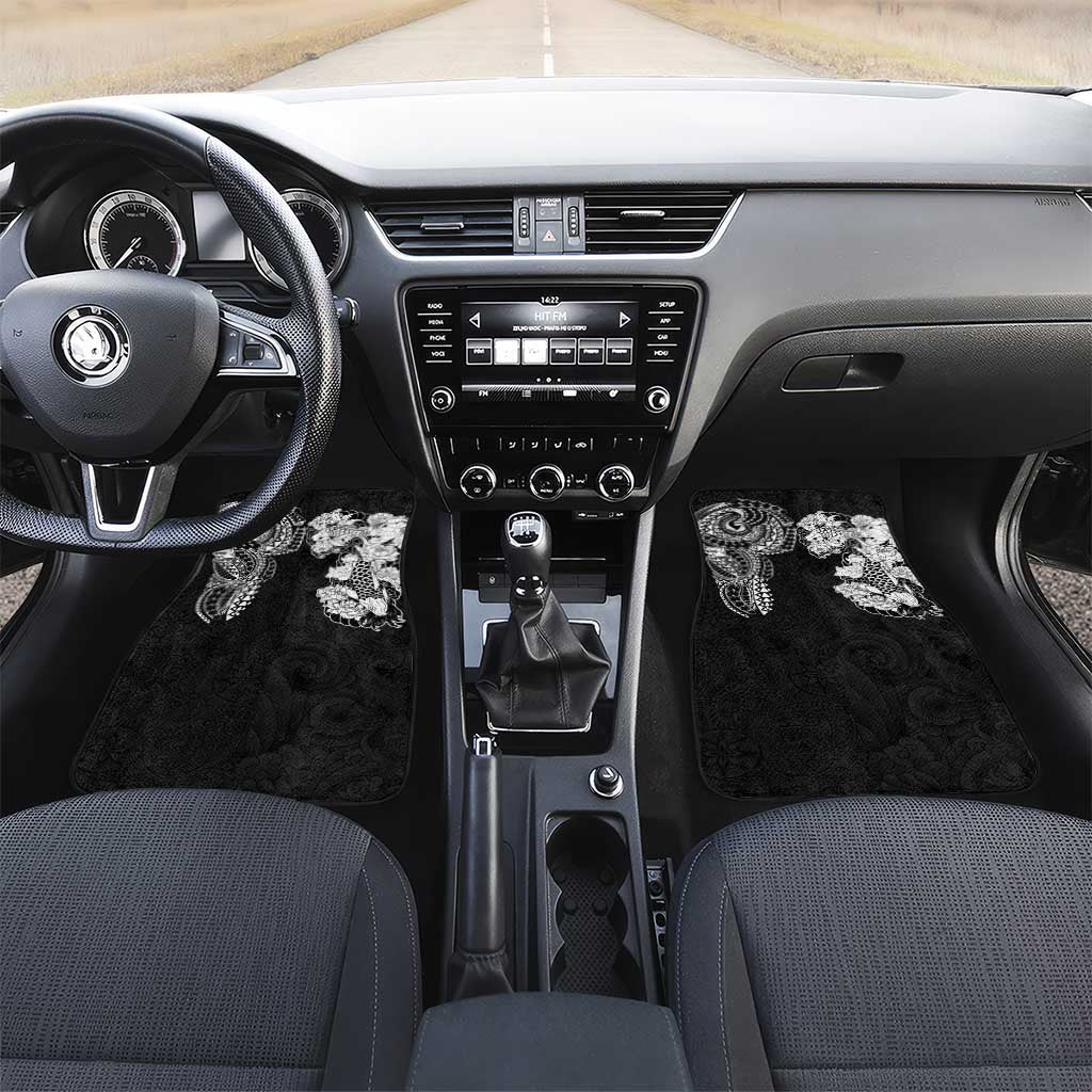 Japanese Irezumi and Hawaiian Polynesian Art Tattoo Car Mats Black Color - Polynesian Pride