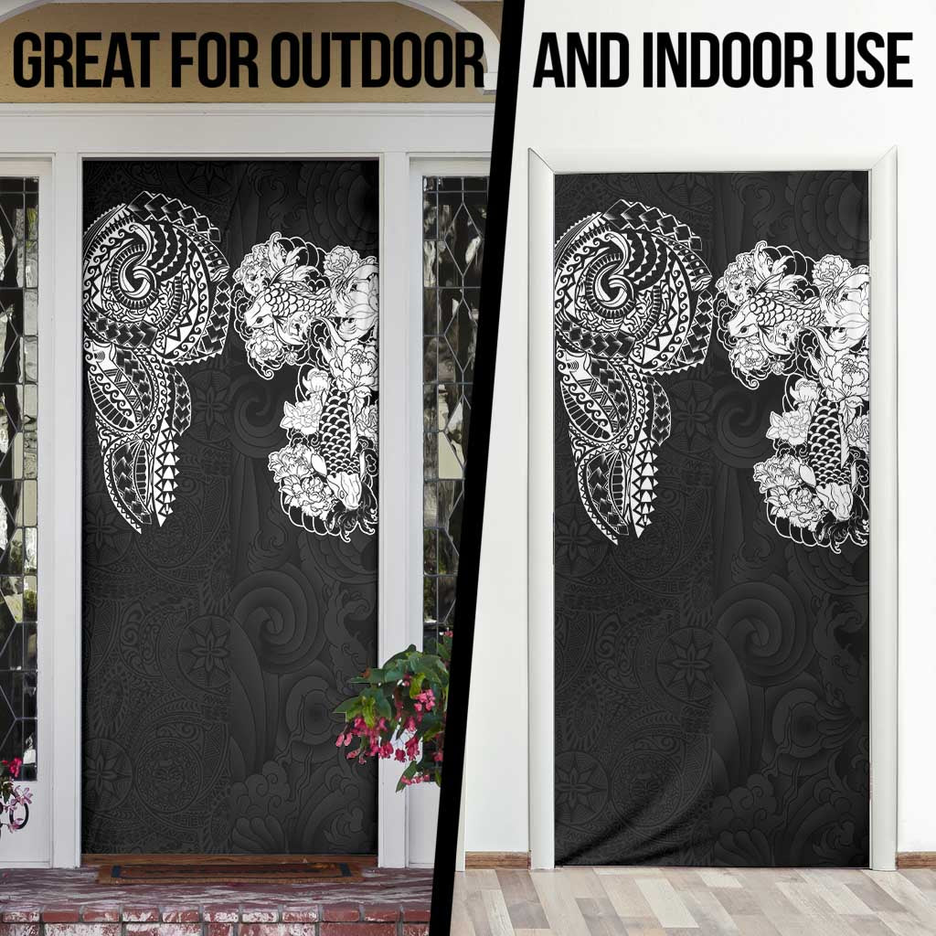 Japanese Irezumi and Hawaiian Polynesian Art Tattoo Door Cover Black Color - Polynesian Pride