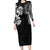 Japanese Irezumi and Hawaiian Polynesian Art Tattoo Family Matching Long Sleeve Bodycon Dress and Hawaiian Shirt Black Color - Polynesian Pride