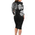 Japanese Irezumi and Hawaiian Polynesian Art Tattoo Family Matching Long Sleeve Bodycon Dress and Hawaiian Shirt Black Color - Polynesian Pride