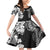 Japanese Irezumi and Hawaiian Polynesian Art Tattoo Family Matching Off Shoulder Short Dress and Hawaiian Shirt Black Color - Polynesian Pride
