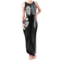 Japanese Irezumi and Hawaiian Polynesian Art Tattoo Family Matching Tank Maxi Dress and Hawaiian Shirt Black Color - Polynesian Pride