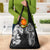 Japanese Irezumi and Hawaiian Polynesian Art Tattoo Grocery Bag Black Color - Polynesian Pride
