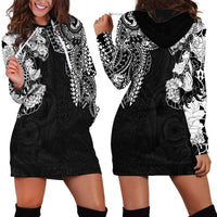 Japanese Irezumi and Hawaiian Polynesian Art Tattoo Hoodie Dress Black Color - Polynesian Pride