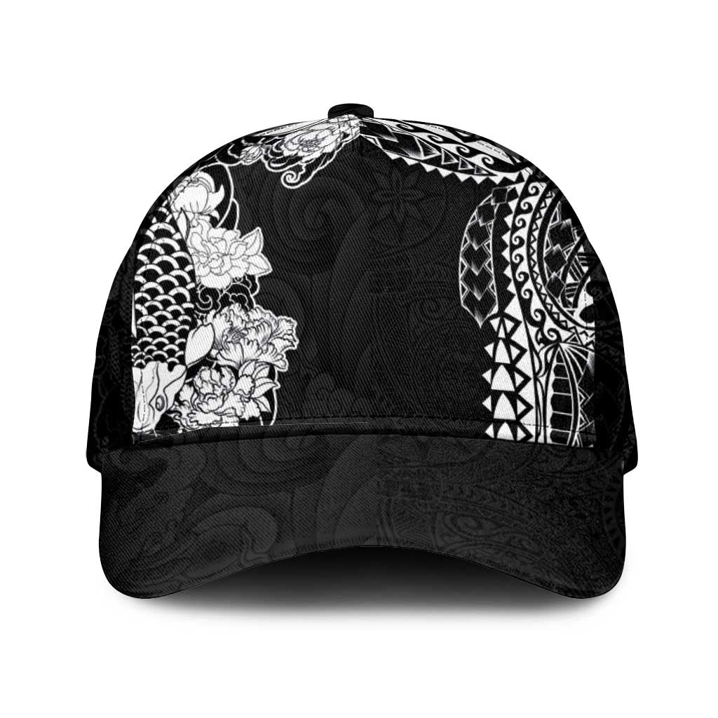 Japanese Irezumi and Hawaiian Polynesian Art Tattoo Mesh Trucker Cap Black Color - Polynesian Pride