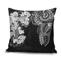 Japanese Irezumi and Hawaiian Polynesian Art Tattoo Pillow Cover Black Color - Polynesian Pride