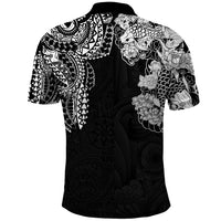 Japanese Irezumi and Hawaiian Polynesian Art Tattoo Polo Shirt Black Color - Polynesian Pride