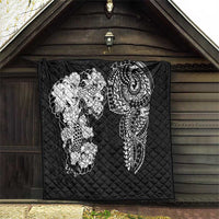 Japanese Irezumi and Hawaiian Polynesian Art Tattoo Quilt Black Color - Polynesian Pride