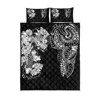 Japanese Irezumi and Hawaiian Polynesian Art Tattoo Quilt Bed Set Black Color - Polynesian Pride