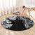 Japanese Irezumi and Hawaiian Polynesian Art Tattoo Round Carpet Black Color - Polynesian Pride