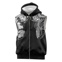Japanese Irezumi and Hawaiian Polynesian Art Tattoo Sleeveless Zip Hoodie Black Color - Polynesian Pride