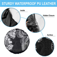 Japanese Irezumi and Hawaiian Polynesian Art Tattoo Spare Tire Cover Black Color - Polynesian Pride