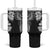 Japanese Irezumi and Hawaiian Polynesian Art Tattoo Tumbler With Handle Black Color - Polynesian Pride