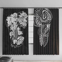 Japanese Irezumi and Hawaiian Polynesian Art Tattoo Window Curtain Black Color - Polynesian Pride