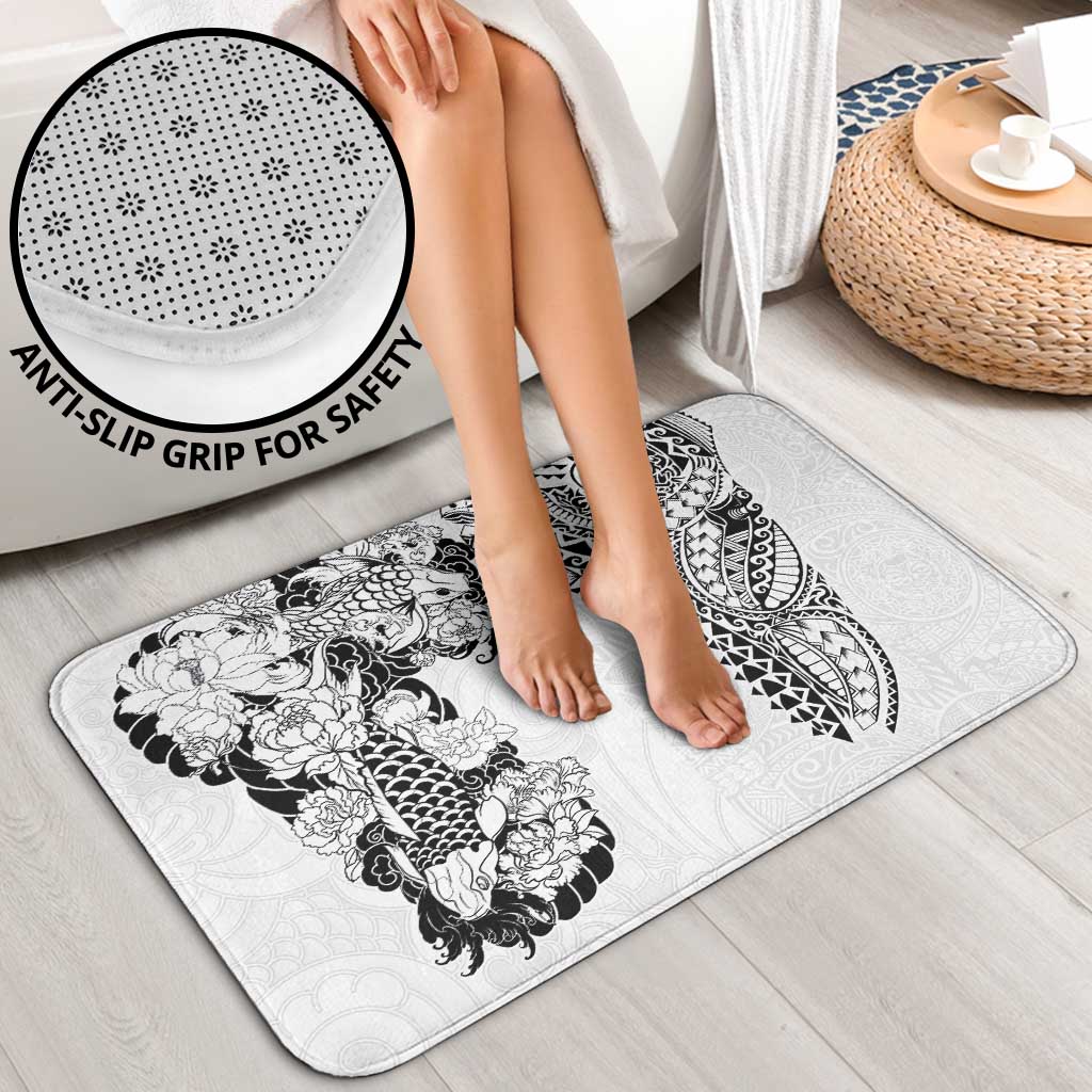 Japanese Irezumi and Hawaiian Polynesian Art Tattoo Bathroom Set White Color - Polynesian Pride