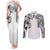 Japanese Irezumi and Hawaiian Polynesian Art Tattoo Couples Matching Tank Maxi Dress and Long Sleeve Button Shirt White Color - Polynesian Pride