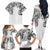 Japanese Irezumi and Hawaiian Polynesian Art Tattoo Family Matching Off The Shoulder Long Sleeve Dress and Hawaiian Shirt White Color - Polynesian Pride