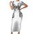 Japanese Irezumi and Hawaiian Polynesian Art Tattoo Family Matching Short Sleeve Bodycon Dress and Hawaiian Shirt White Color - Polynesian Pride