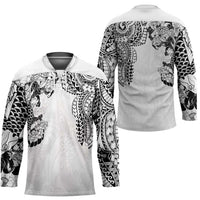 Japanese Irezumi and Hawaiian Polynesian Art Tattoo Hockey Jersey White Color - Polynesian Pride