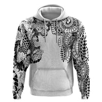 Japanese Irezumi and Hawaiian Polynesian Art Tattoo Hoodie White Color - Polynesian Pride