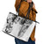 Japanese Irezumi and Hawaiian Polynesian Art Tattoo Leather Tote Bag White Color - Polynesian Pride