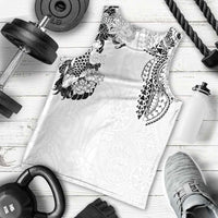 Japanese Irezumi and Hawaiian Polynesian Art Tattoo Men Tank Top White Color - Polynesian Pride