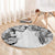 Japanese Irezumi and Hawaiian Polynesian Art Tattoo Round Carpet White Color - Polynesian Pride