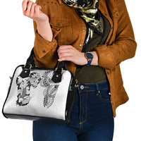 Japanese Irezumi and Hawaiian Polynesian Art Tattoo Shoulder Handbag White Color - Polynesian Pride