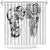 Japanese Irezumi and Hawaiian Polynesian Art Tattoo Shower Curtain White Color - Polynesian Pride