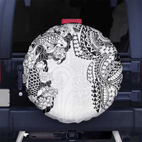 Japanese Irezumi and Hawaiian Polynesian Art Tattoo Spare Tire Cover White Color - Polynesian Pride