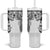 Japanese Irezumi and Hawaiian Polynesian Art Tattoo Tumbler With Handle White Color - Polynesian Pride