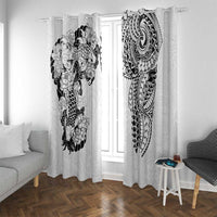 Japanese Irezumi and Hawaiian Polynesian Art Tattoo Window Curtain White Color - Polynesian Pride