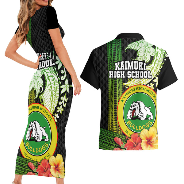 Personalized Breast Cancer Couples Matching Short Sleeve Bodycon Dress and Hawaiian Shirt Survivor Polynesian Ribbon Butterfly LT05 main image 1