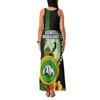 Hawaii Kaimuki High School Family Matching Tank Maxi Dress and Hawaiian Shirt Tribal Kakau Pattern Mix Hibiscus Flower LT03 - Polynesian Pride