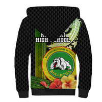 Hawaii Kaimuki High School Sherpa Hoodie Tribal Kakau Pattern Mix Hibiscus Flower LT03 - Polynesian Pride