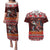 Hawaii KaʻUla Wena Volcano Turtle Couples Matching Puletasi and Hawaiian Shirt Lava and Tropical Plants Tribal Pattern