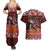 Hawaii KaʻUla Wena Volcano Turtle Couples Matching Summer Maxi Dress and Hawaiian Shirt Lava and Tropical Plants Tribal Pattern