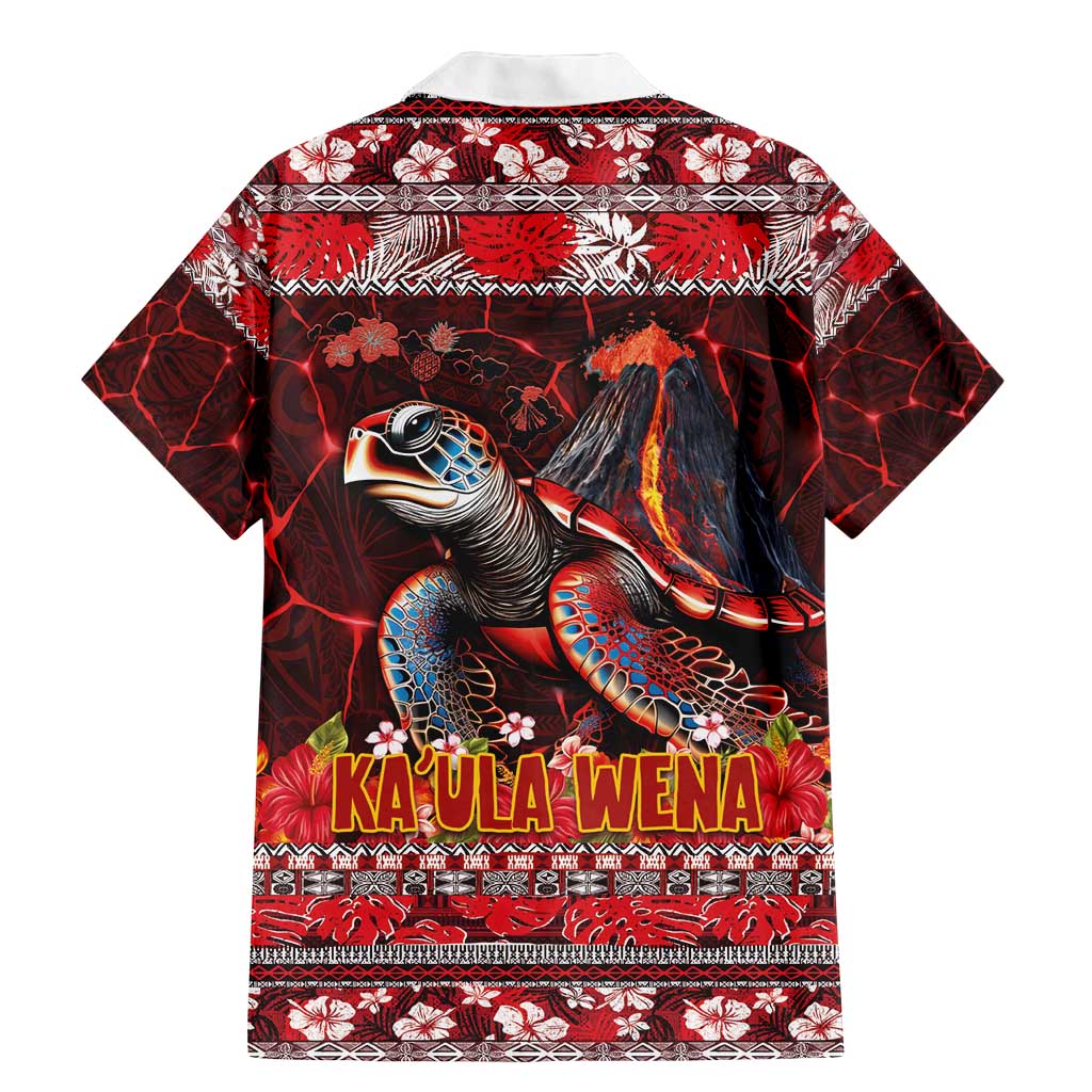 Hawaii KaʻUla Wena Volcano Turtle Family Matching Mermaid Dress and Hawaiian Shirt Lava and Tropical Plants Tribal Pattern