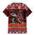 Hawaii KaʻUla Wena Volcano Turtle Family Matching Puletasi and Hawaiian Shirt Lava and Tropical Plants Tribal Pattern