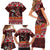 Hawaii KaʻUla Wena Volcano Turtle Family Matching Short Sleeve Bodycon Dress and Hawaiian Shirt Lava and Tropical Plants Tribal Pattern