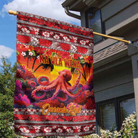 Hawaii KaUla Wena Octopus Garden Flag Oceanic Red with Corals and Tropical On Sunset Landscape LT03 - Polynesian Pride